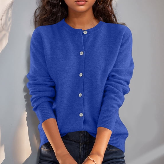 Women Cardigan Sweaters Long Sleeve Button Down Knit Casual Tops