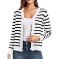 thumbnail image 1 of Women Cardigan Sweaters Long Sleeve Casual Light-Weight Button Down V-Neck Fall Sweater White  XL, 1 of 7