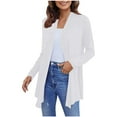 thumbnail image 1 of Women Cardigan Women's Open Front Cardigans Long Sleeve Casual Soft Drape Fall Cardigan Womens Cardigan Sweaters White L, 1 of 7