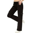 thumbnail image 1 of Women Cargo Pants, Audhol Cargo for Women Drawstring High Waisted Hiking Cropped Pants with Pockets Summer Travel Pants Hiking Pants Women Black S, 1 of 6