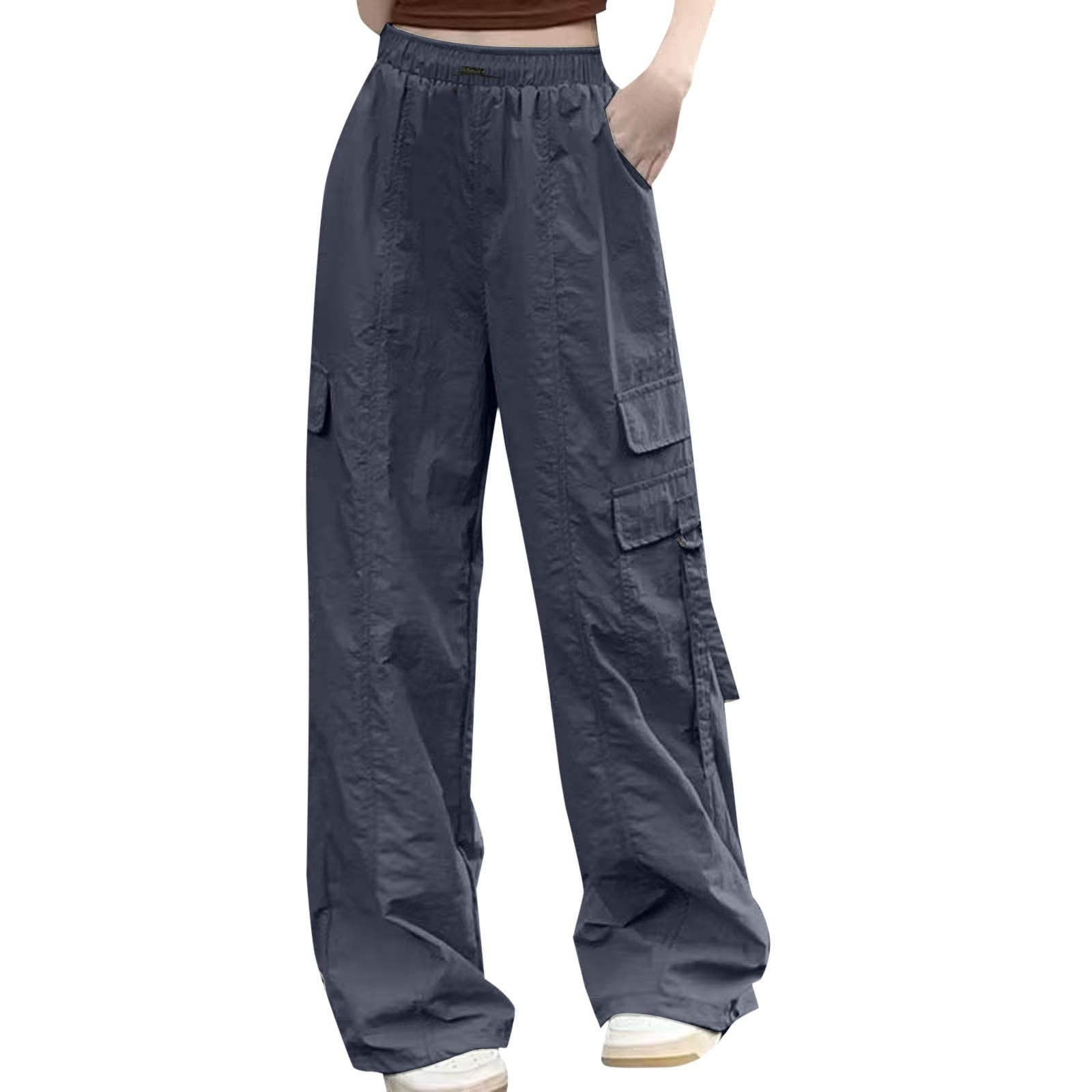 Women Cargo Pants High Rise High Waisted Straight Leg Pants with