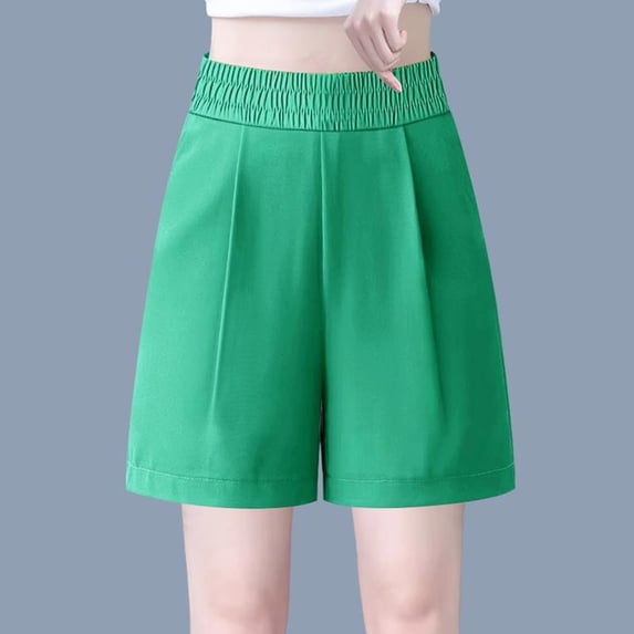 Women Cargo Pants Women's Fashionable Solid Color Cotton Linen Loose Casual Wide Leg Shorts on Clearance