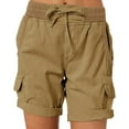 thumbnail image 1 of Women Cargo Shorts Summer Loose Hiking Shorts With Pockets Womens plus Size Denim Shorts, 1 of 7