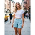 thumbnail image 1 of Women Cargo Shorts Summer Loose Hiking Shorts with Pockets Womens Plus Size Denim Shorts, 1 of 6