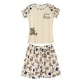 thumbnail image 1 of Women Cartoon Pajamas Short Sleeve Cotton Pyjamas Set Home Sleepsuit, 1 of 19