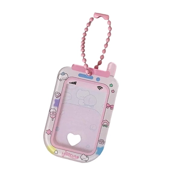 1Inch Shape Acrylic Photocard Holder Korean Photo Idol Small Card Collect Card Case Sleeve Bag Pendants