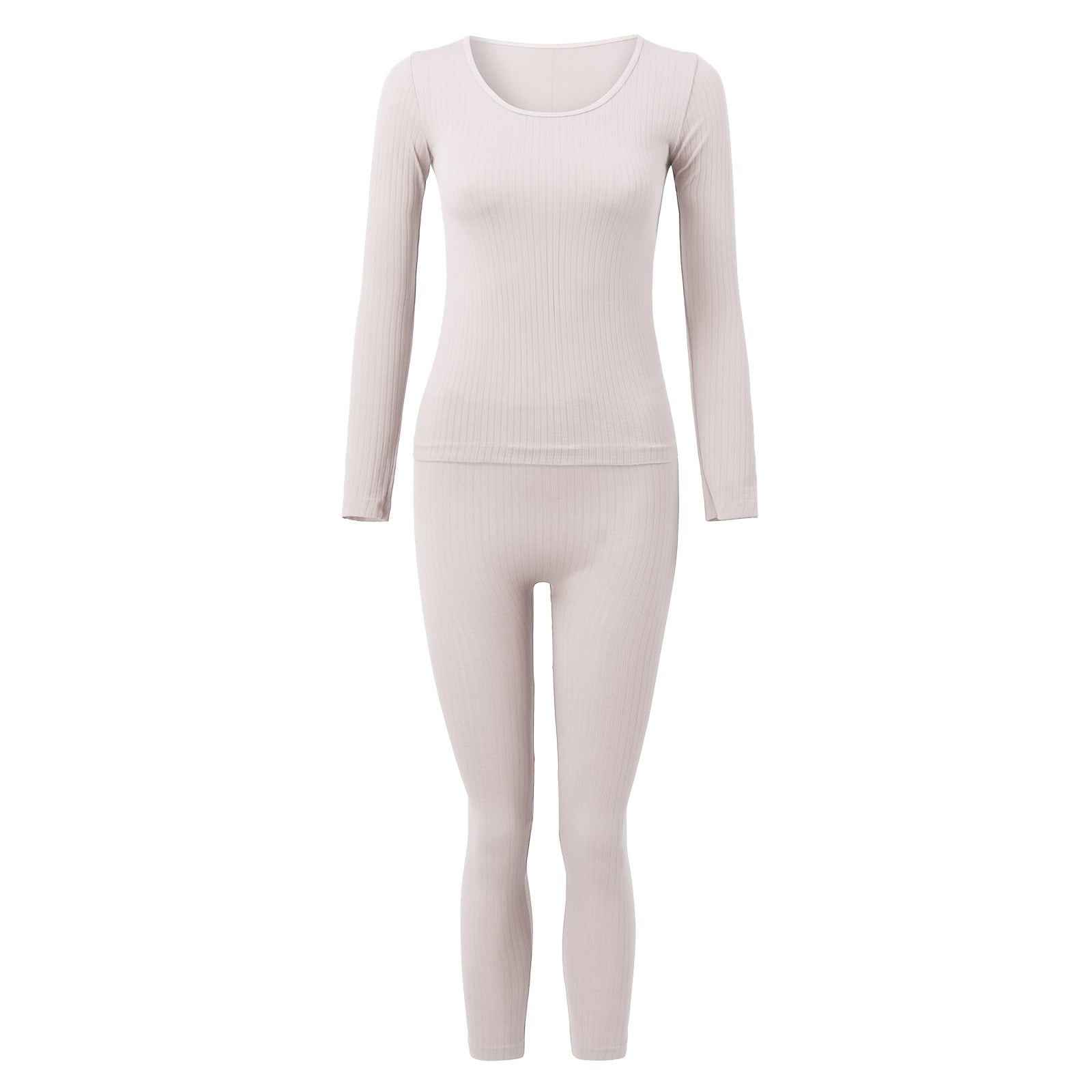 Women Casual 2PCS Outfits Sets Elastic Thermal Inner Wear Thermal Underwear  Warm Elastic Tops Pants 