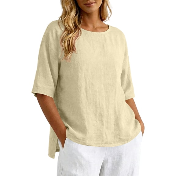 Women Casual Pattern T-Shirt Ladies Summer Round Neck Short Sleeve Relaxed Fit Pullover