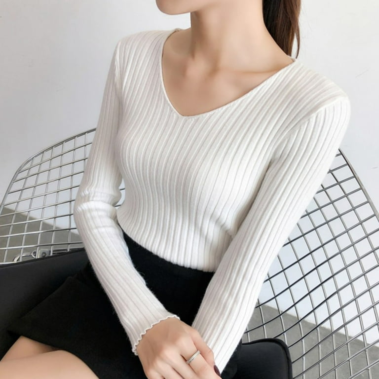 New V-neck Long Sleeves Bottoming Sweater New V-neck Long Sleeves Bottoming Sweater