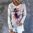 thumbnail image 1 of Women Casual Autumn Winter Fashion Print Drawstring Hoodie Sweatshirt Funny Print Sweatshirt Thin Womens Dress Jacket Zipper Hoodies Women Zipper Tunic Women Zip Hoodie Dress Long Womens Hoodie, 1 of 3