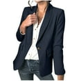 thumbnail image 1 of Women Casual Blazer Button Lapel Suit Jacket with Pockets Long Sleeve Work Business Fashion Blazers Jackets Outfits, 1 of 6
