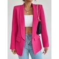 thumbnail image 1 of Women Casual Blazer Suit Open Front Shawl Collar Long Sleeve Fitted Jacket for Office Work Hot Pink S, 1 of 6