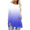 thumbnail image 1 of Women Casual Blouses Long Sleeve Fall Shirts for Women Oversized Crewneck Sweatshirt Women Graphic Woman鈥檚 Sweatshirts Womens Casual Shirts Mid Length Sleeve, 1 of 6
