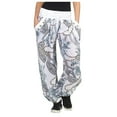 thumbnail image 1 of Women Casual Boho Print Pants Wide Leg Pants Loose Pocket Button Harem Pants, 1 of 5