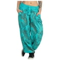 thumbnail image 1 of Women Casual Boho Print Pants Wide Leg Pants Loose Pocket Button Harem Pants, 1 of 7