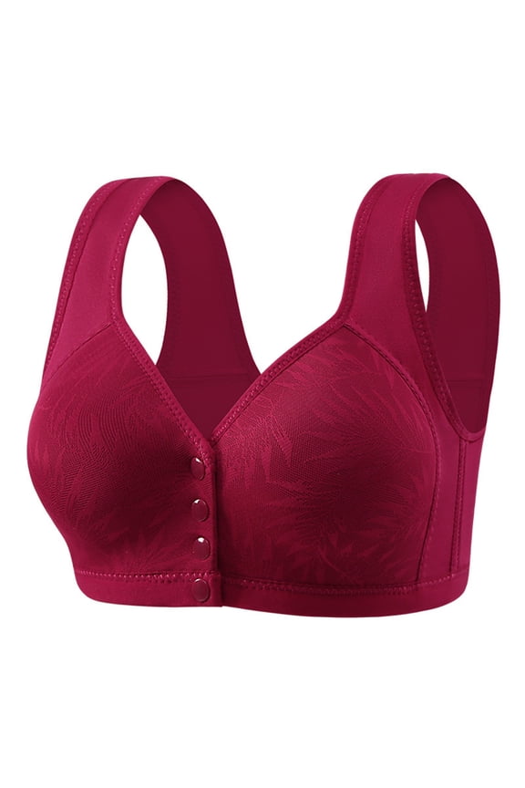 Women Casual Button Down Breathable Bra Underwear Without Steel Ring, Nylon, Adjustable Straps, Multiple Sizes