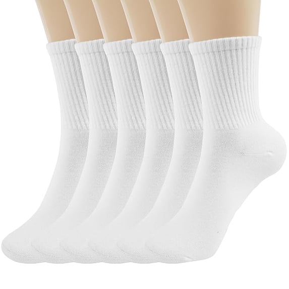 Women Casual Calf Socks - Cute Cotton Crew Socks - Soft Above Ankle Sock 6 Pairs Size 5-10