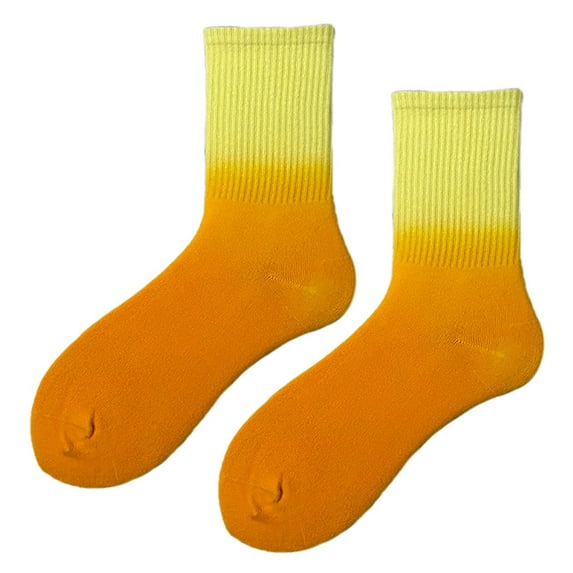 Women Casual Calf Socks Gradient Color Mid Length Above Ankle Women's Socks Lightweight Breathable Casual Socks Everyday Essentials Winter Warm Sock