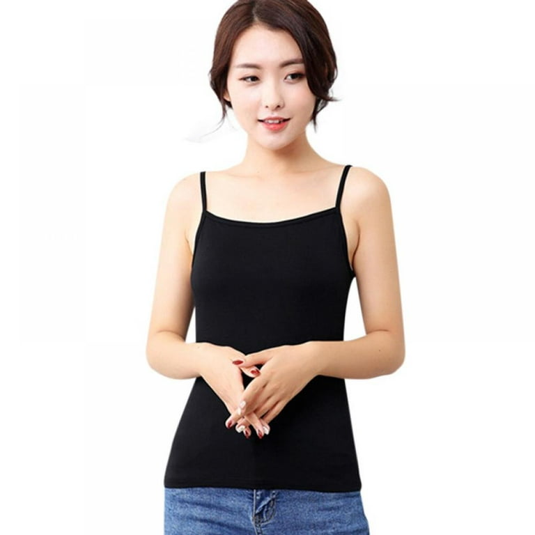 Women Casual Cami Tank Top Spring Summer Vest Inner Wear Solid Bottoming  Camisole Vest