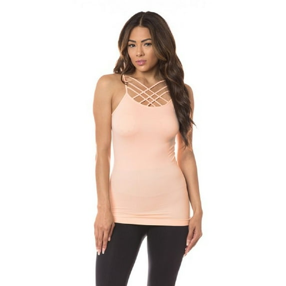 Women Casual Camisole Spaghetti Strap Tank Top, Rose Quartz