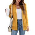 thumbnail image 1 of Women Casual Cardigan Sweater Front Open Long Sleeve Knitted Jacket with Pockets, 1 of 5