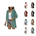 thumbnail image 1 of Women Casual Cardigan Three Quarter Sleeve Open Front Lightweight Dots Cardigan Draped Ruffles Cardigan Cardigan Sweaters for Women, 1 of 2