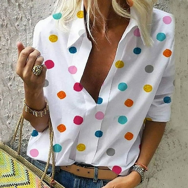 Colorful polka sales dot shirt