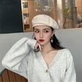 thumbnail image 1 of Women Casual Comfort Breathable Thin Lightweight Berets Solid Color Painters Hat Spring Autumn, 1 of 4