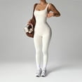 thumbnail image 1 of Women Casual Comfort Workout Halter Straight Leggings Jumpsuits Hidden Scrunch One Piece Adjustable Strap Yoga Outfit Rompers, 1 of 5