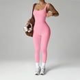 thumbnail image 1 of Women Casual Comfort Workout Halter Straight Leggings Jumpsuits Hidden Scrunch One Piece Adjustable Strap Yoga Outfit Rompers, 1 of 5