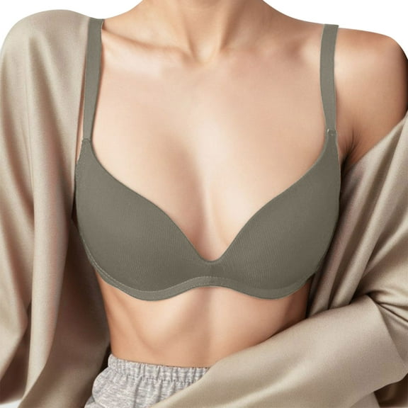 Women Casual Comfortable Lightweight Triangle Cup Bra Soft Seamless Wireless No Steel Ring Everyday T-Shirt Underwear