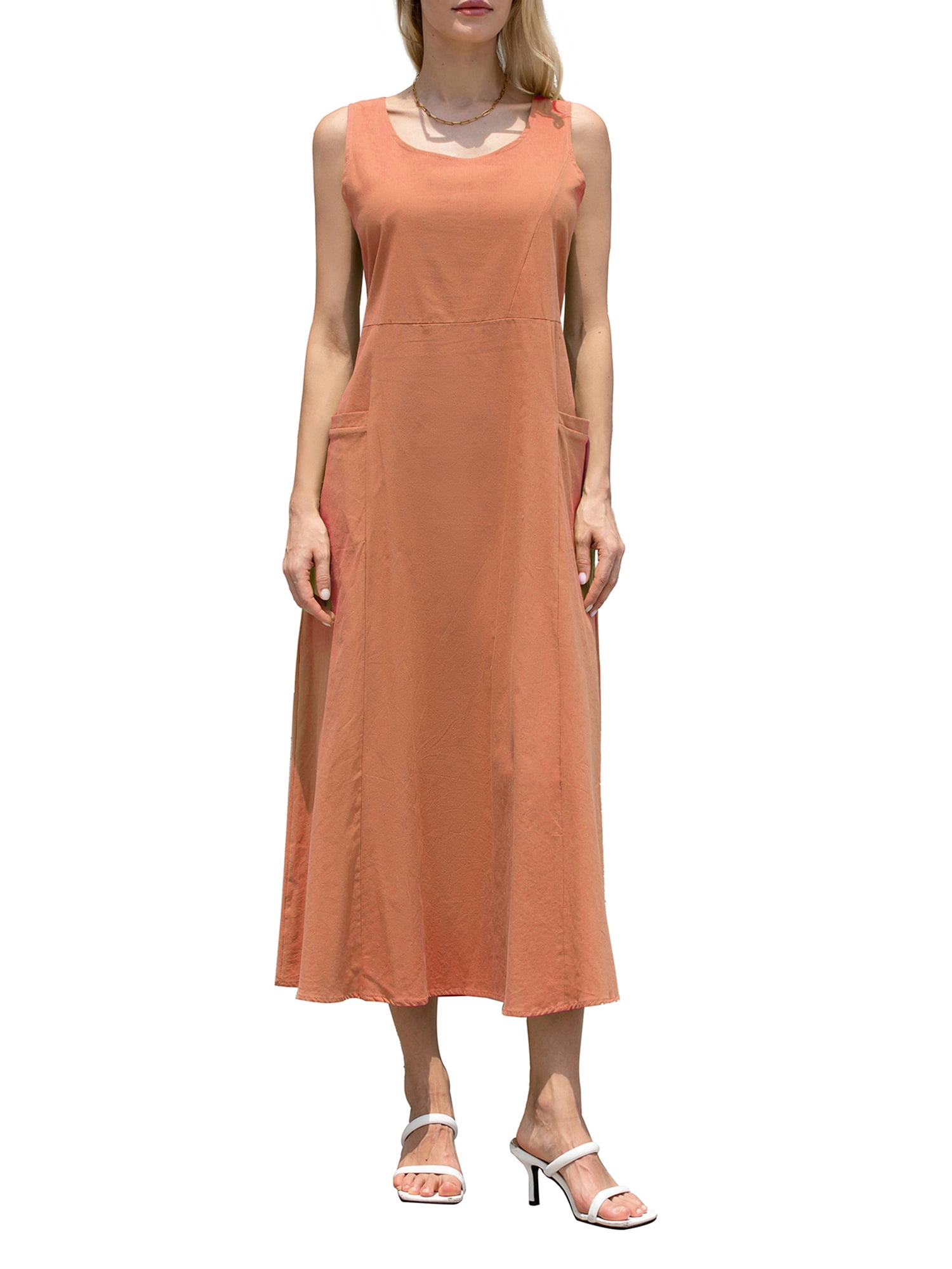 Women's Floral Print Casual Loose Comfortable Cotton Linen Long Dress main image 1
