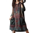 thumbnail image 1 of Women Casual Cotton Loose Ethnic Floral Hoodies Sweatshirts, 1 of 4