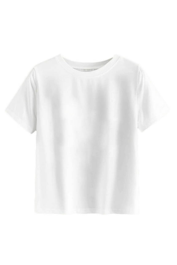 Women Casual DIY Tie-dye Tees Short Sleeve White T-Shirt Blouse Tops