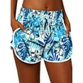 thumbnail image 1 of Women Casual Drawstring Shorts Boho Floral Swim Trunk Summer Beachwear Boardshorts with Pockets, 1 of 3