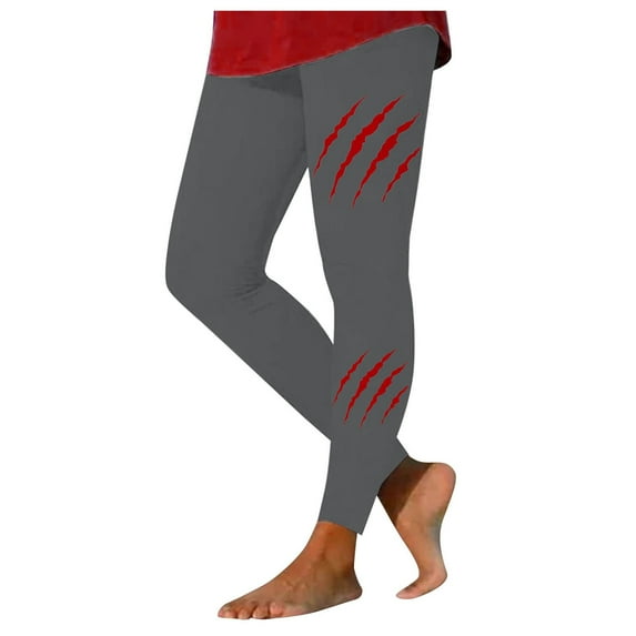 Women Casual Fashion Halloween Printed Trousers Tight Elastic Waist Leggings