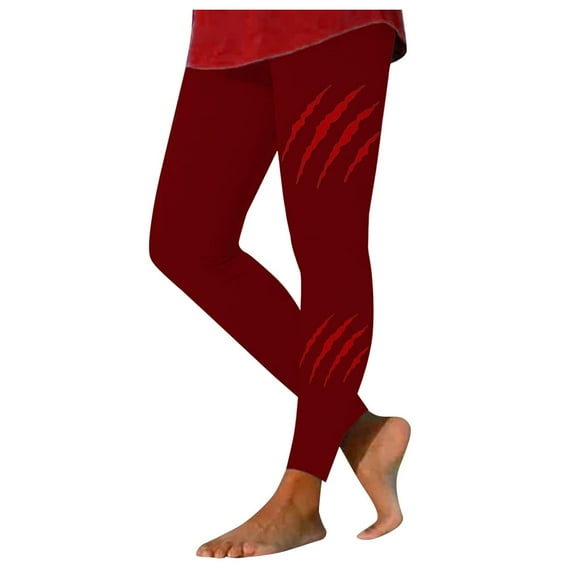 Women Casual Fashion Halloween Printed Trousers Tight Elastic Waist Leggings