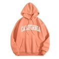 thumbnail image 1 of Women Casual Fashion Letter Print Hoodie Graphic Drawstring Pullover Preppy Sweatshirt Women Sweatshirt Size Medium Womens Long Hoodies Long Tunic Hoodies Women Women Zipper Hoodie Long Zip up Hoodie, 1 of 3