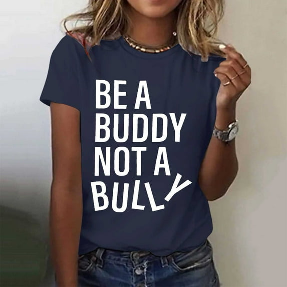 Women Casual Fashion Prints Short Sleeves Crew Neck Loose T Shirt Blouse Tops Women Summer T Shirts Womens Short Sleeve Shirts Plain Long Sleeve Women Polyester Tees Women Comfortable Workout Shirts