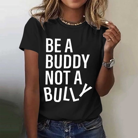 Women Casual Fashion Prints Short Sleeves Crew Neck Loose T Shirt Blouse Tops Women Summer T Shirts Womens Short Sleeve Shirts Plain Long Sleeve Women Polyester Tees Women Comfortable Workout Shirts