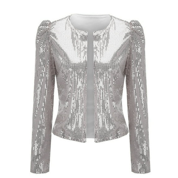 Women Casual Fashion Sequin Sequins Sparkling Cardigan Jacket Womens Vests for Winter