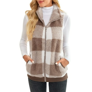 Women Casual Fashion Zipper Solid Loose Sleeveless Vest Jacket
