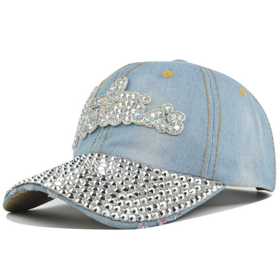 Women Casual Five-Pointed Star Point Drill Baseball Cap Fashion Sequin Baseball Cap Ajustable Peaked Cap Outdoor Sports Couple Hats Adjustable Curved Brim Hats Sun