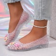 thumbnail image 1 of Women Casual Flat Jelly Sandals Flower Decorations Beach Sandals (White 37), 1 of 8