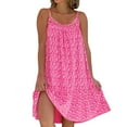 thumbnail image 1 of Women Casual Floral O Neck Ruffle Hem Spaghetti Strap Sleeveless Short Dress Beach Dress Summer Dresses Medium A Dress Women Women's Summer Dresses Casual V Neck Tunic Dress for Women All Women's, 1 of 5