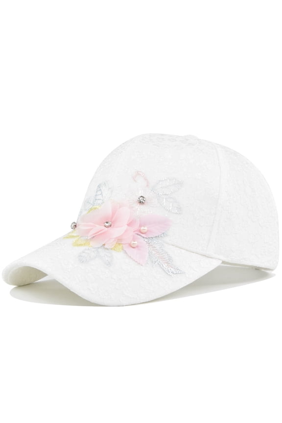 Women Casual Flower Embroidery Baseball Cap Fashion Ajustable Peaked Cap Outdoor Sports Couple Hats Adjustable Curved Brim Hats Sun