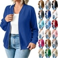 thumbnail image 1 of Women Casual Full Zip Up Comfy Loose Long Sleeve Sweatshirt Coat Jacket with Pockets Winter Fall Outfits, 1 of 8