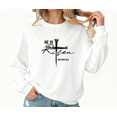 thumbnail image 1 of Women Casual He Is Risen Graphic Tee Christian Religious T Shirt Top Inspirational Matthew 28 6 Soft Round-neck long-sleeved white S-3XL, 1 of 5