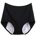 thumbnail image 1 of Women Casual High Waist Menstrual Period Leak Proof Underwear Cotton Briefs,Black,XL, 1 of 8