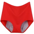 thumbnail image 1 of Women Casual High Waist Menstrual Period Leak Proof Underwear Cotton Briefs,Red,XXXXXL, 1 of 8